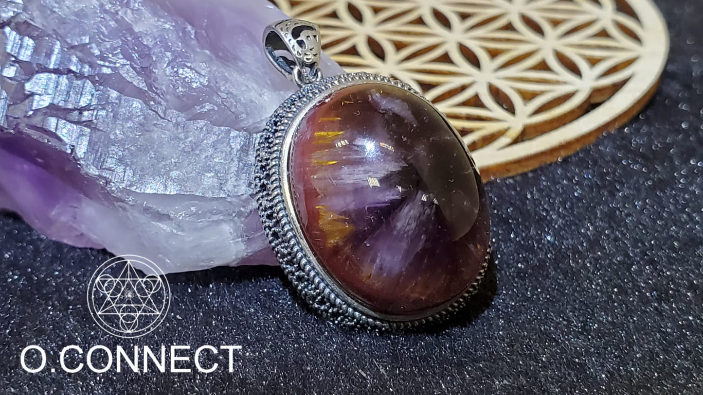 頂級紫鈦「達碧茲」極光23連925純銀鑲嵌吊墜