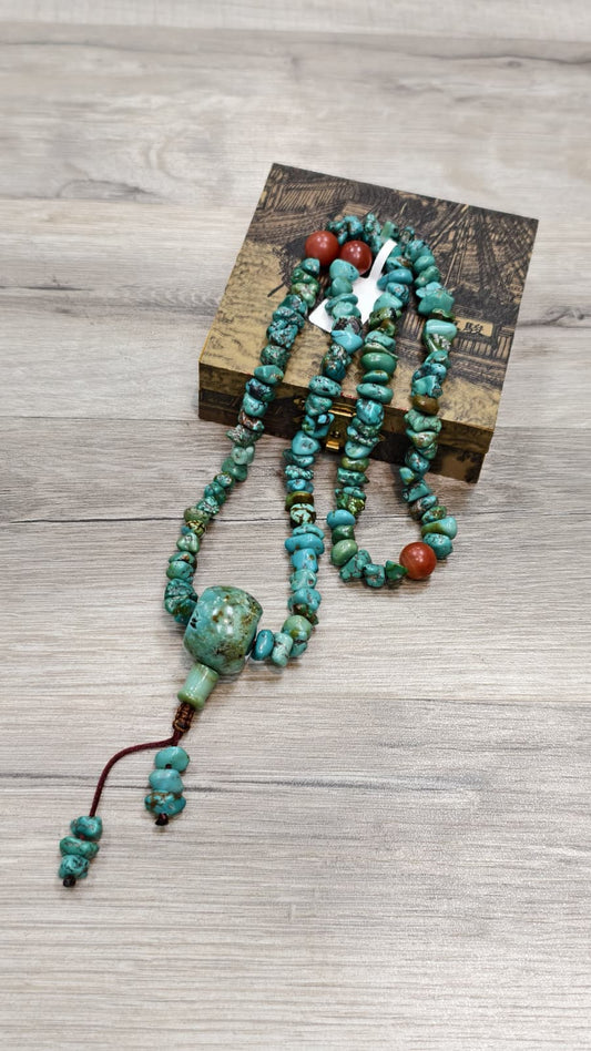 老料綠松石南紅頸鏈