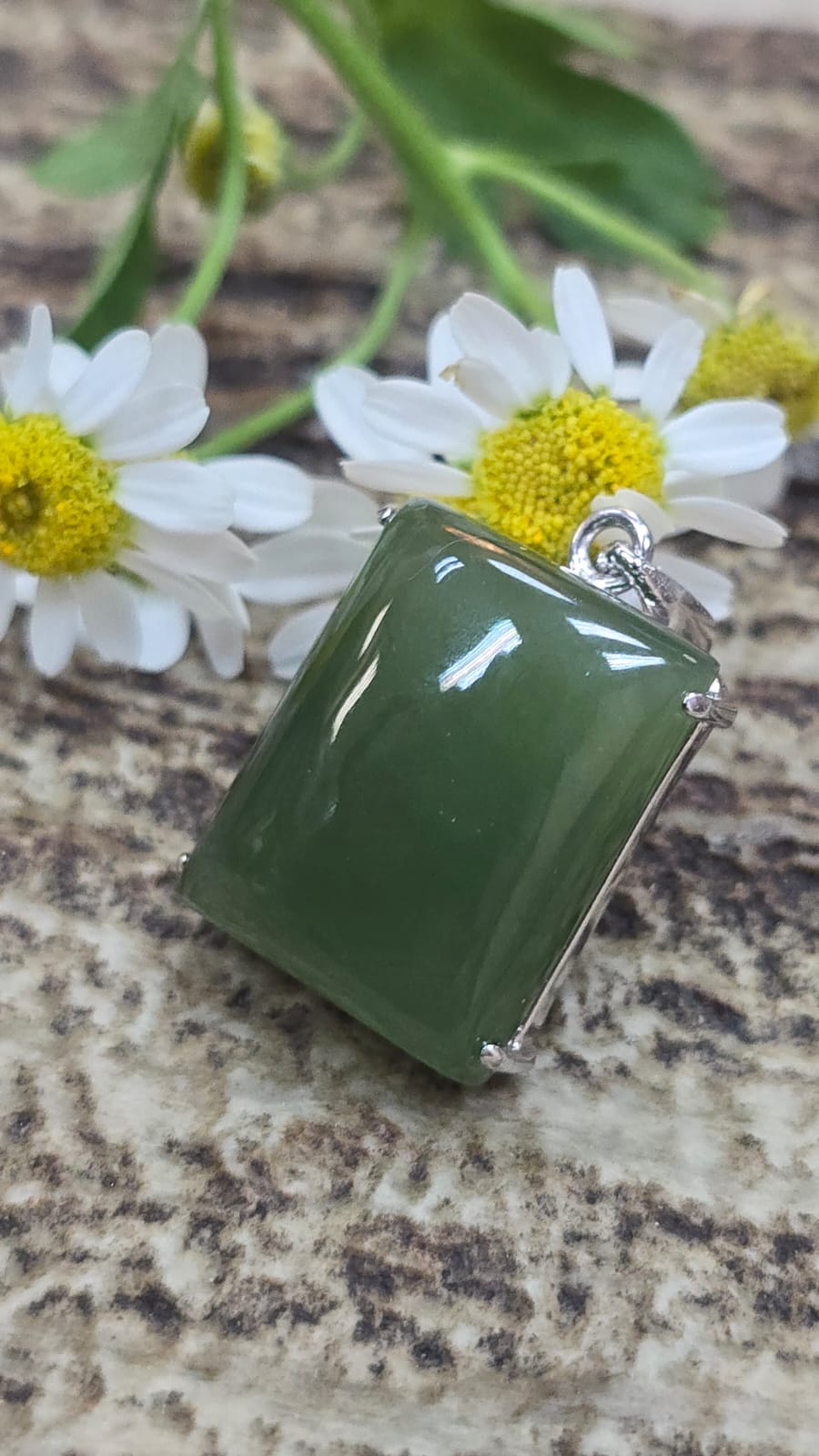 全新碧玉925銀吊墜