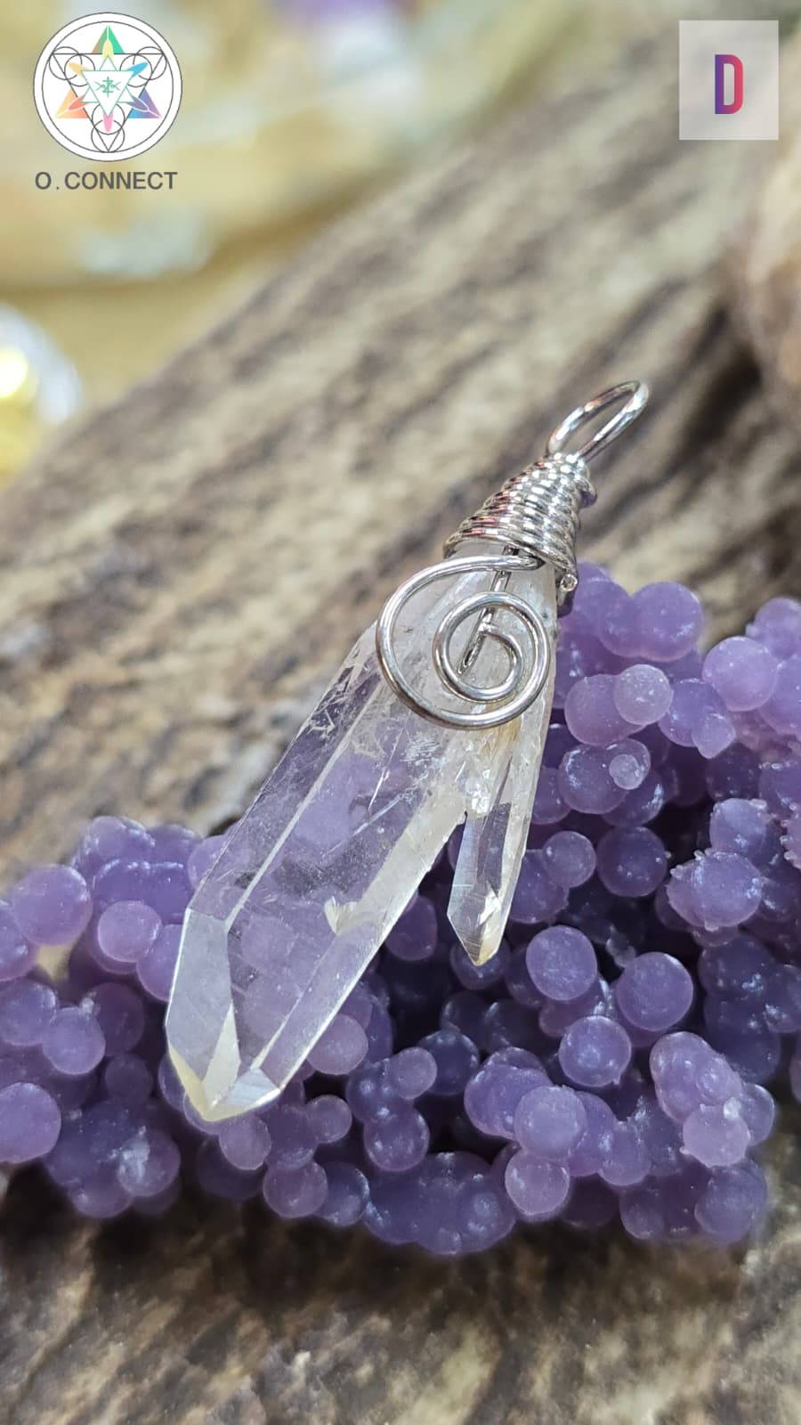 小巧精緻晶體獨特白晶吊墜