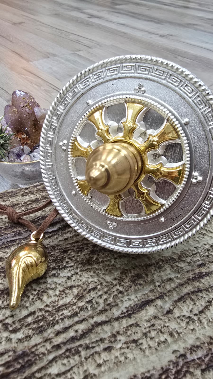 青海支扎寺活佛開光轉經輪(銀色中號)