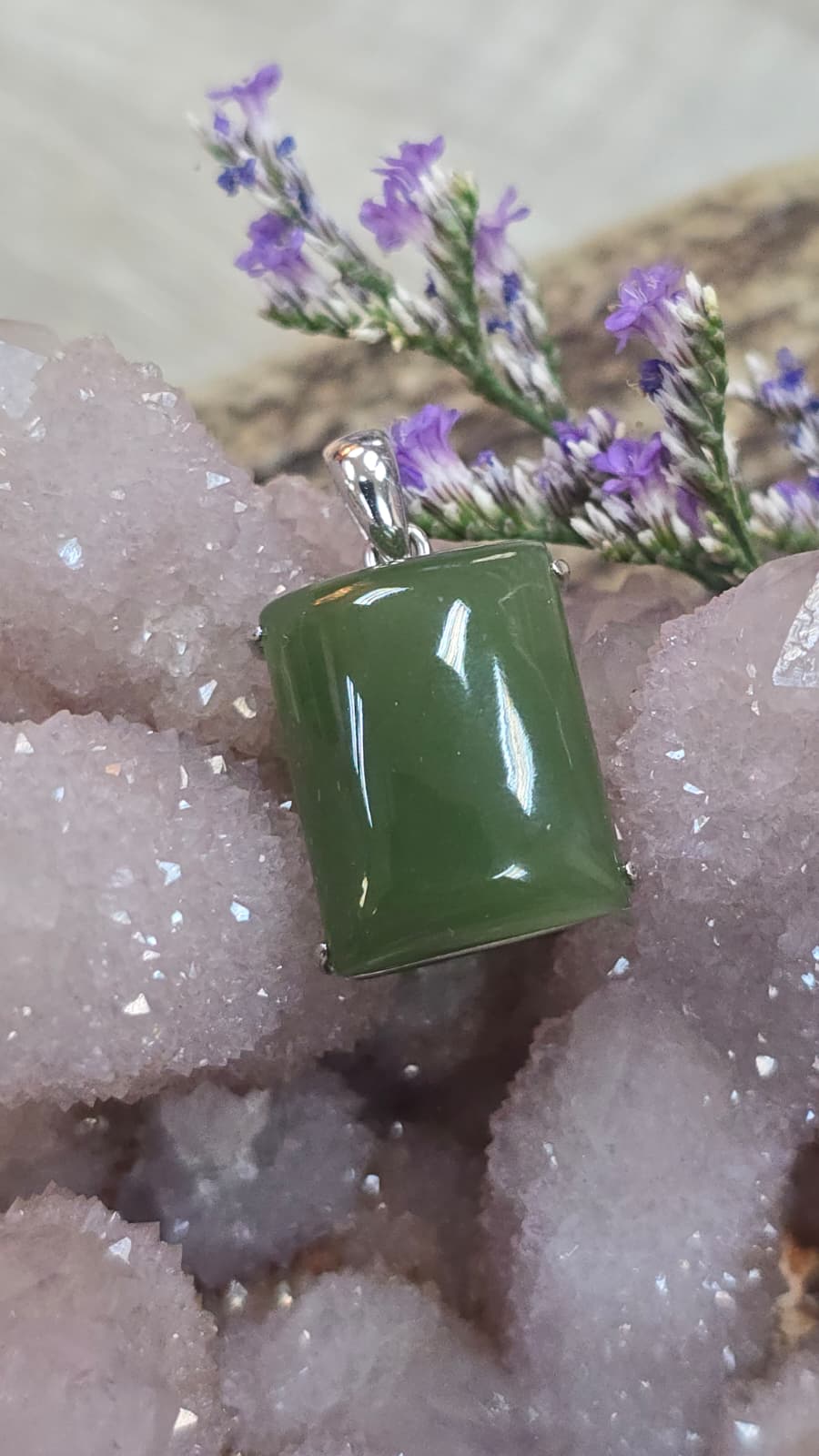 全新碧玉925銀吊墜