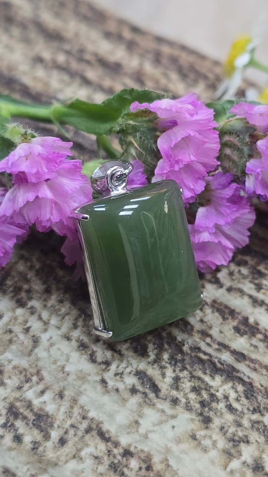 全新碧玉925銀吊墜