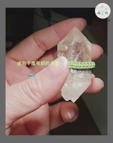 黃賿花閃靈鑽人手編織頸繩